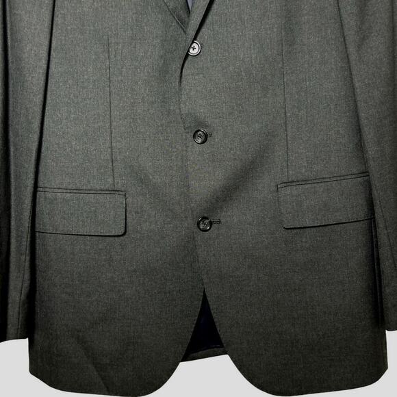 J Crew Mens Aldridge Jacket Loro Piana Super 120 Italian Wool Dark Gray Size 40L - Picture 4 of 7